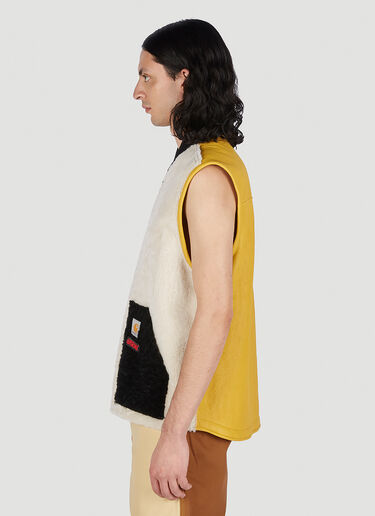 Marni x Carhartt Colour Block Shearling Vest Jacket Black mca0150018