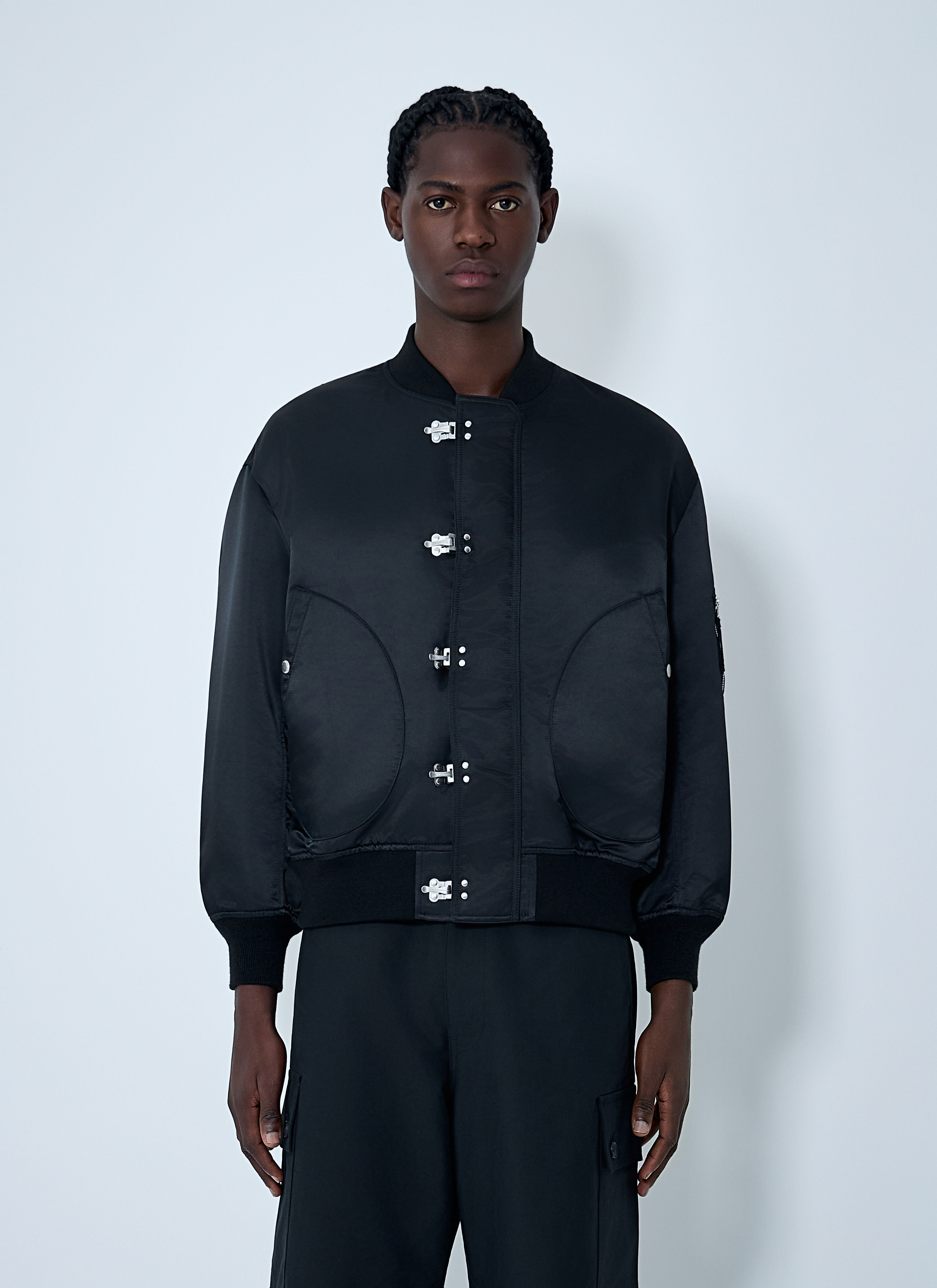 Comme des Garçons Homme Men's' Satin Bomber Jacket in Black | LN-CC®