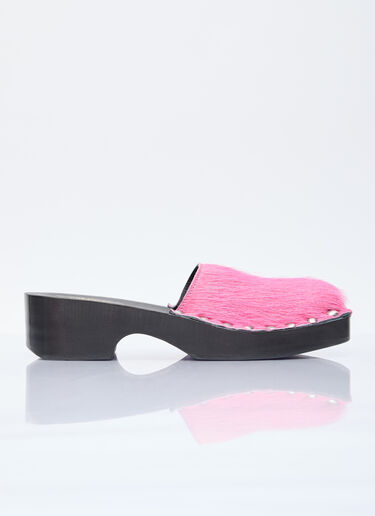 Acne Studios Hairy Wood Clogs Pink acn0254022