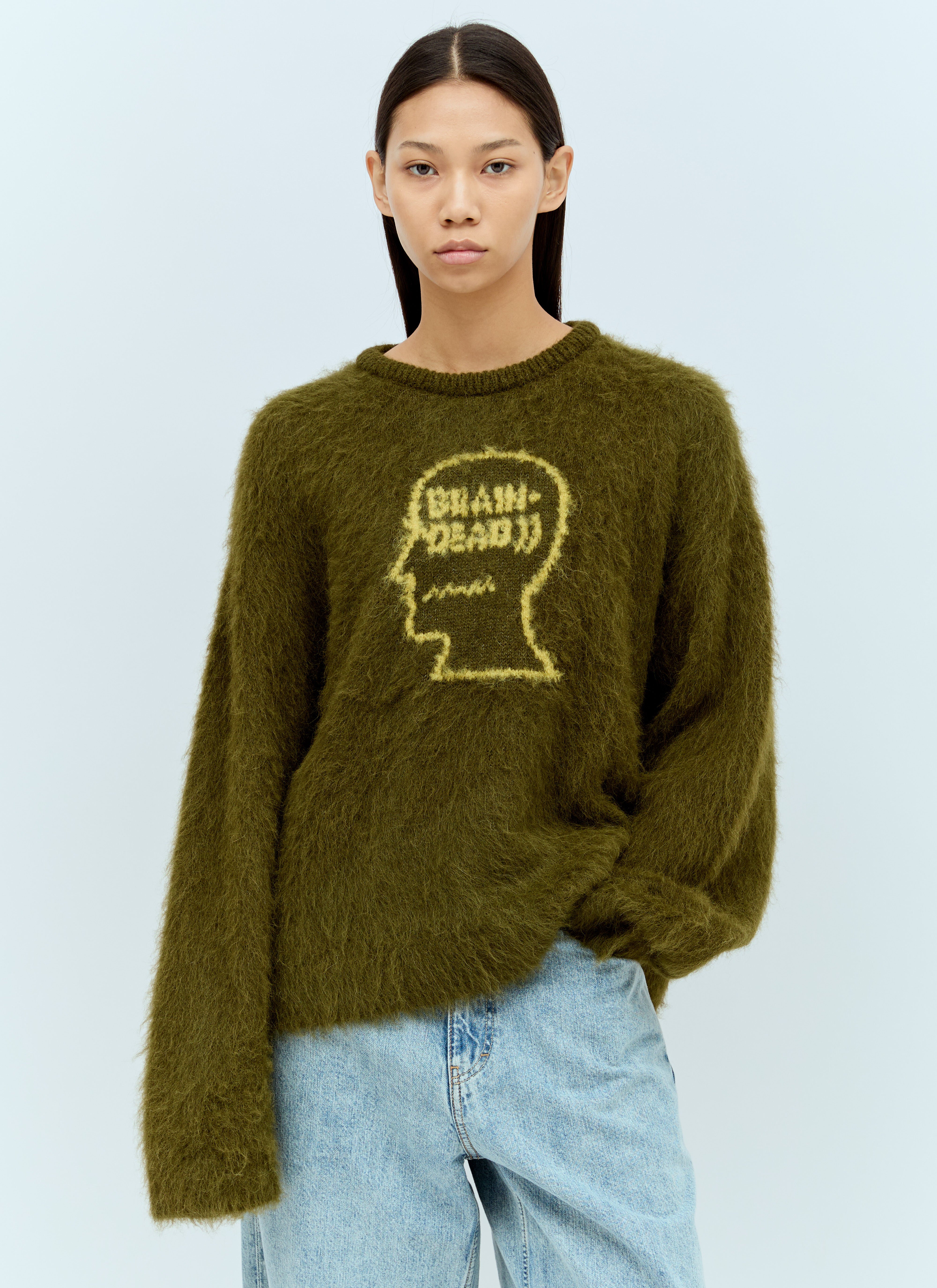 Brain Dead Logo Head Knit Sweater Green bds0356001