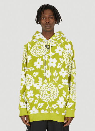 Prada Floral Fleece Hooded Sweatshirt Green pra0148023