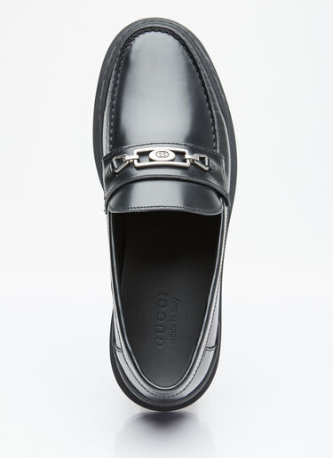 Gucci Interlocking G Leather Loafers Black guc0154025