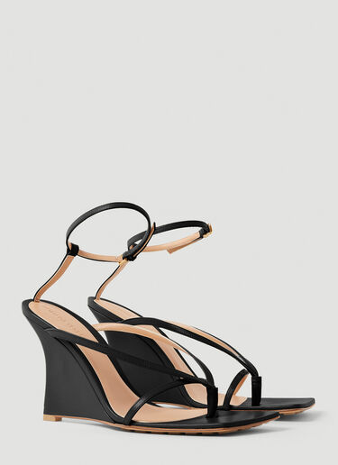 Bottega Veneta 弹力绊带坡跟凉鞋 黑色 bov0251075