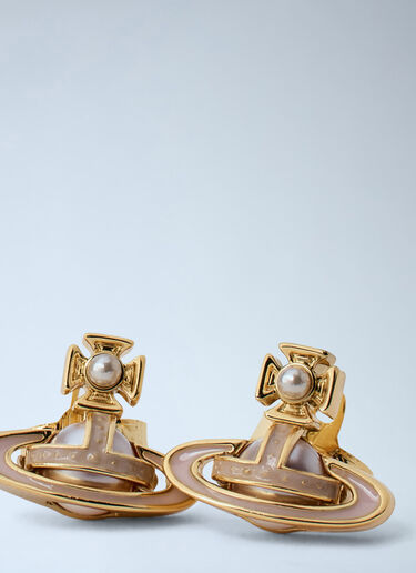 Vivienne Westwood Simonetta Bas Relief Stud Earrings  Gold vvw0264034