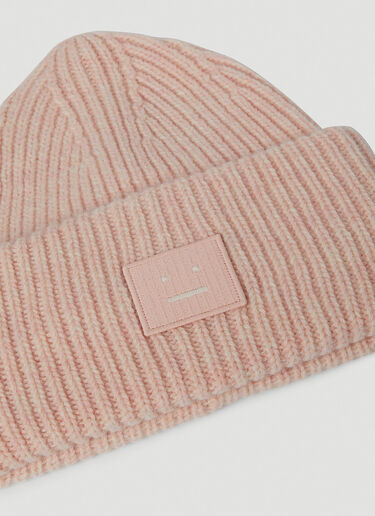 Acne Studios Face Patch Beanie Hat Pink acn0351016