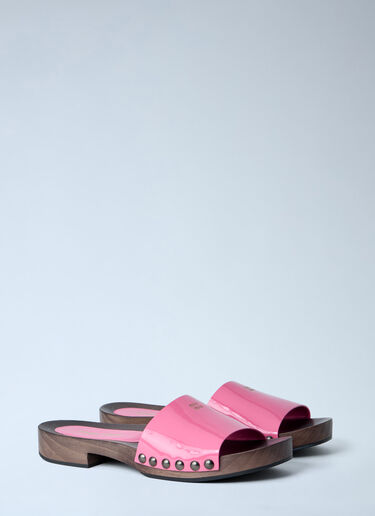 Miu Miu Studded Slide Sandals Red miu0263052