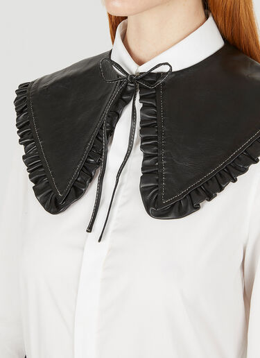 GANNI Leather Ruffled Collar Black gan0247017