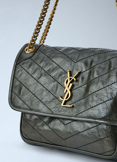 LN-CC® - Saint Laurent: Medium Niki Chain Shoulder Bag - Dark Green Saint Laurent Medium Niki Chain Shoulder Bag Dark Green sla0264008