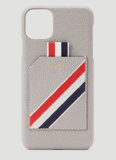Thom Browne Leather IPhone 11 Pro Case Grey thb0144003