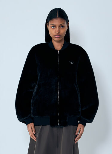 Faux Fur Reversible Bomber Jacket Prada Faux Fur Reversible Bomber Jacket Black pra0263006