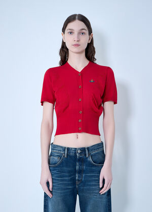 Vivienne Westwood Pamela Ruched Cardigan Red vvw0263013