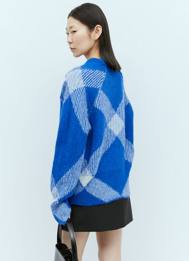 Burberry Check Wool-Blend Sweater Blue bur0254021