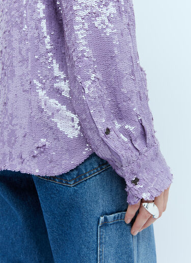 Dries Van Noten Sequin Embellished Shirt Purple dvn0254013
