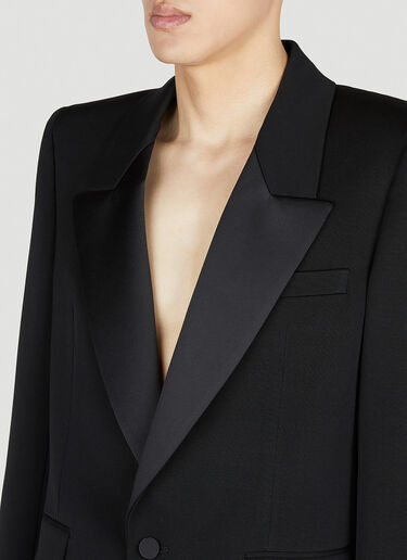 Saint Laurent Single Breasted Blazer Black sla0152003