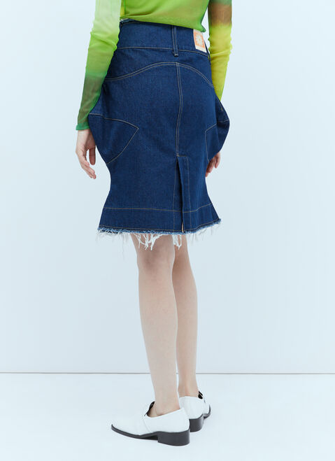Paula Canovas del Vas Spiky Denim Skirt Green pcd0254002