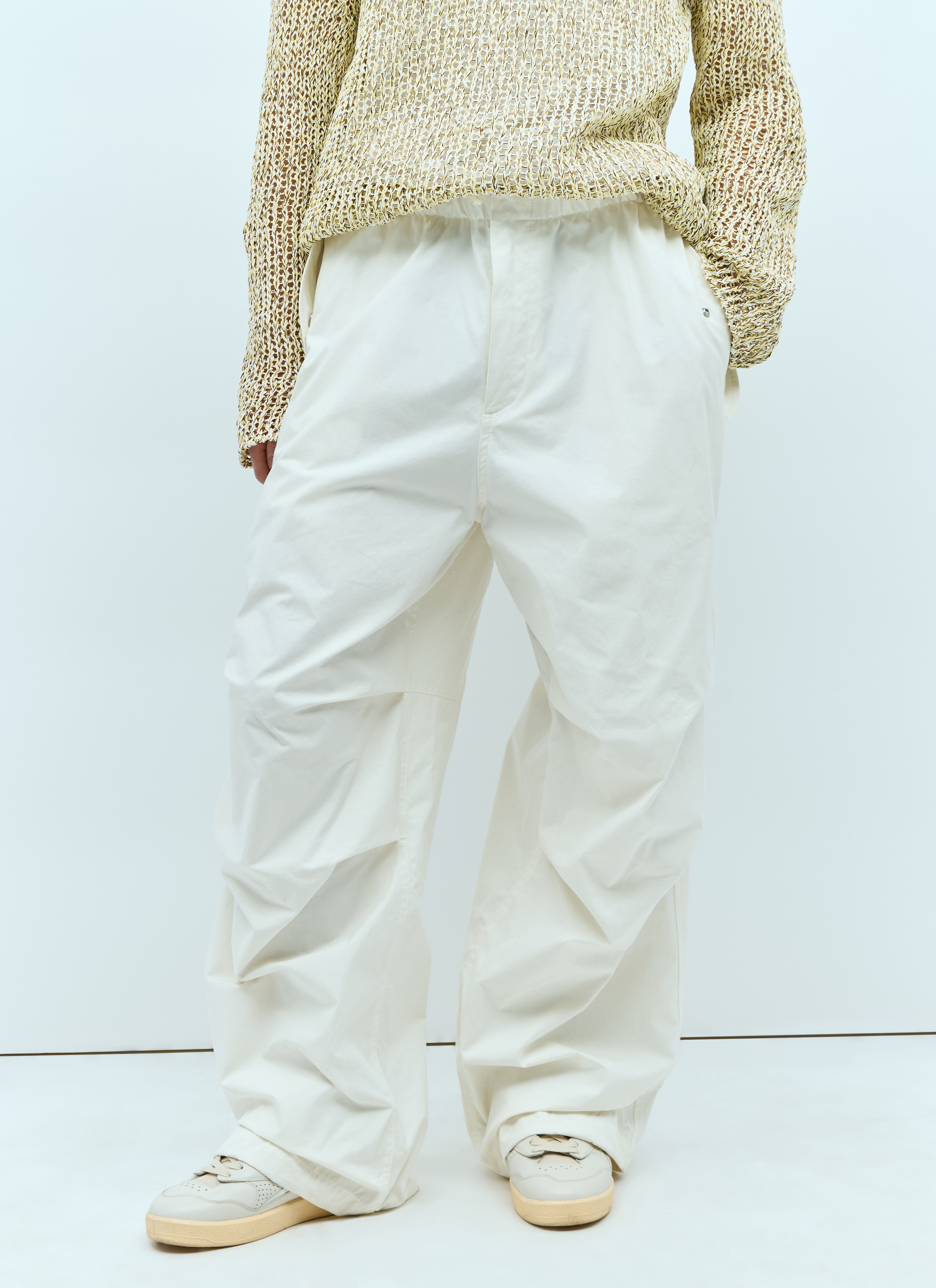 Jil Sander Men's' Knee Pleat Pants in White | LN-CC®