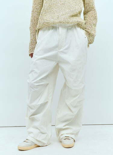 Jil Sander 膝部褶裥长裤 白色 jil0155005