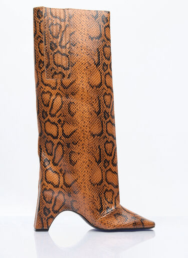 Snake Print Bridge Boots Coperni Snake Print Bridge Boots Brown cpn0257009