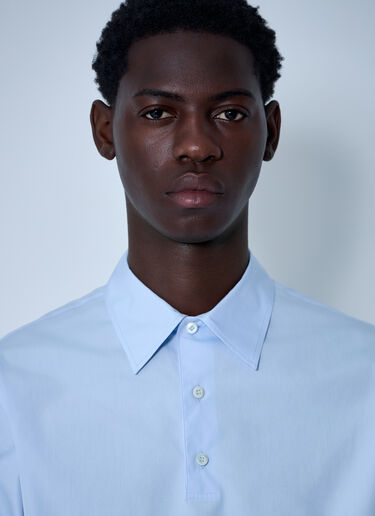 Prada Short-Sleeve Cotton Shirt Light Blue pra0161001