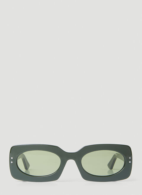 Clean Waves Inez & Vinoodh Low Rectangle Sunglasses Black clw0353006