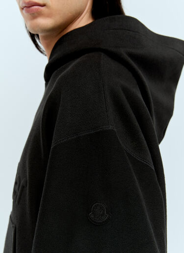 Moncler 볼록한 로고 후드티셔츠 블랙 mon0156012