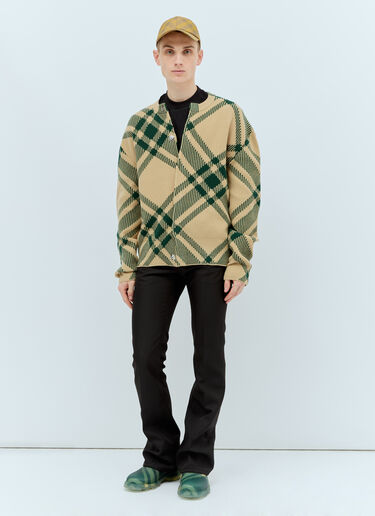 Burberry 格纹羊毛混纺开衫 米色 bur0155057