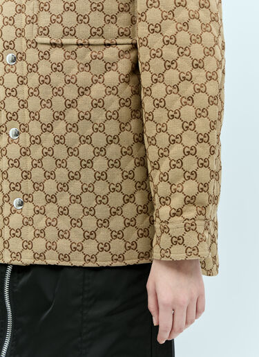 Gucci GG 帆布衬衫外套  棕色 guc0255034