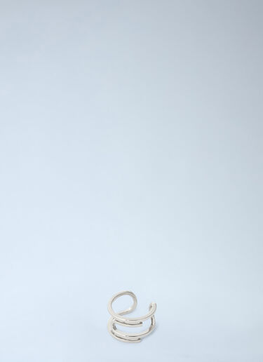 LN-CC® - Off-White: Paperclip Ring - Grey Off-White Paperclip Ring Grey ofw0164374