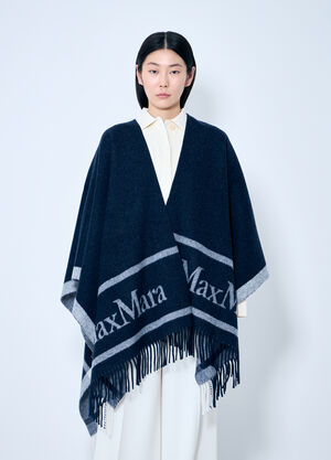 Max Mara Jacquard Wool Poncho Beige max0260035
