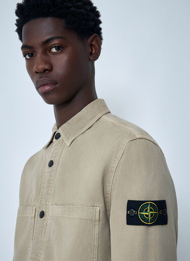 Stone Island Logo Patch Shirt Beige sto0162037