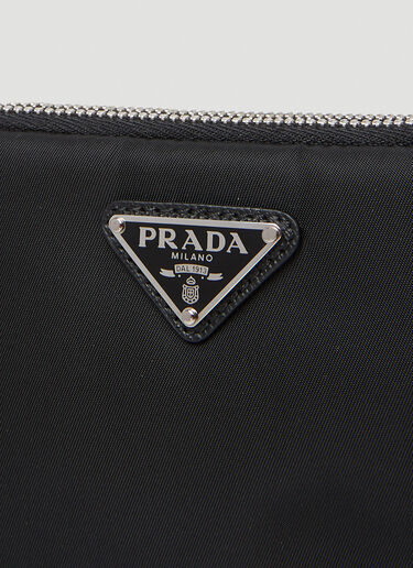 Prada Logo Plaque Clutch Bag Black pra0254043