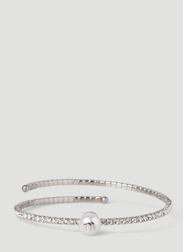 Miu Miu Faux-Pearl Choker Necklace Silver miu0246052