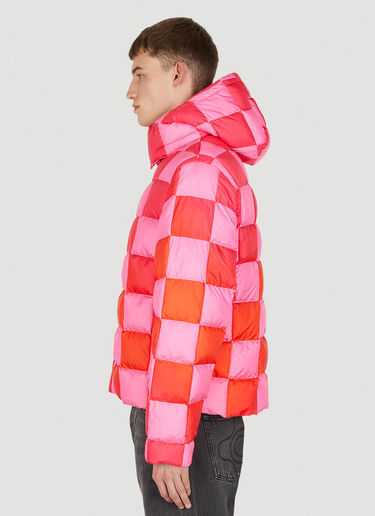 ERL Gradient Damier Puffer Jacket Pink erl0150002