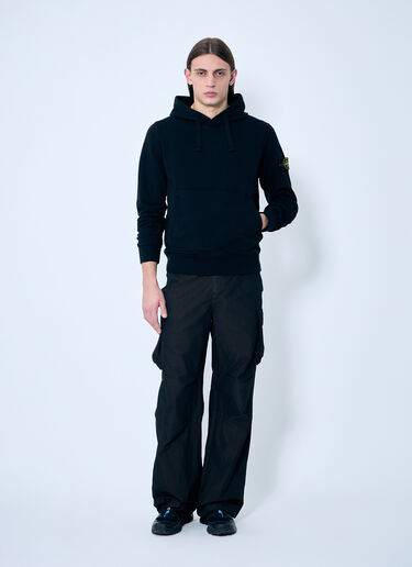 Stone Island Compass Patch Hooded Sweatshirt Black sto0160050