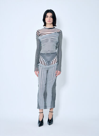 Jean Paul Gaultier Double-Layer Mesh Bodysuit White jpg0259003