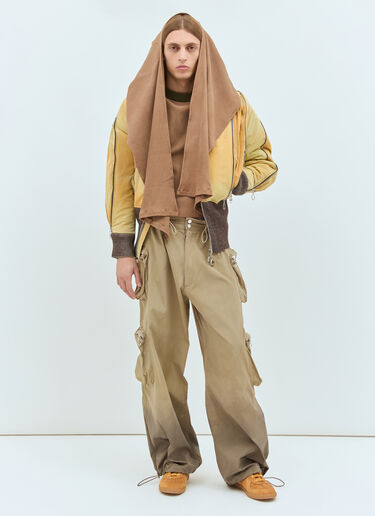 Charlie Constantinou Panelled Waffle Top With Scarf Brown cco0158003