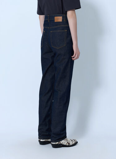 LN-CC® - GANNI: Slub Denim Fold Jeans - Navy GANNI Slub Denim Fold Jeans Navy gan0266006