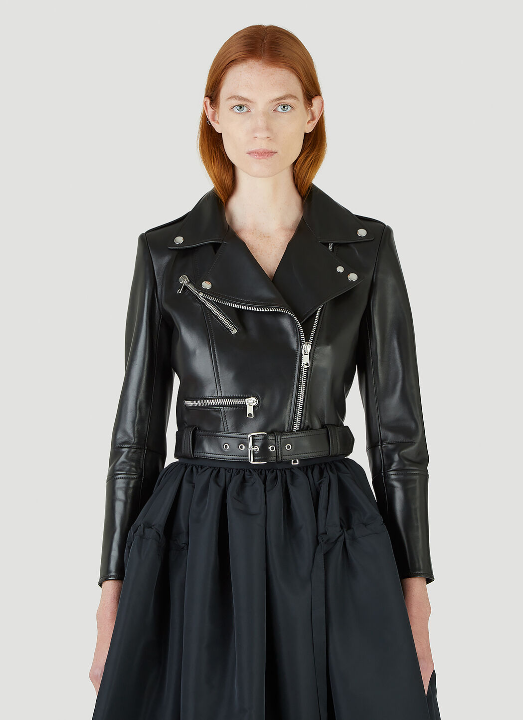 Mcqueen leather jacket shop