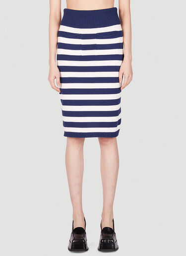 Kenzo Striped Midi Skirt Dark Blue knz0252012