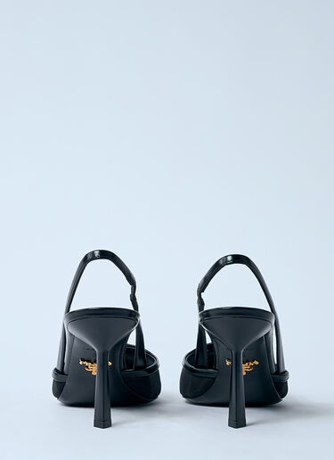 Prada Logo Plaque Pointed Heels Black pra0260005