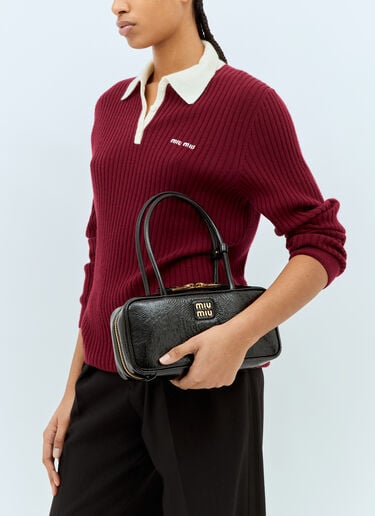 Beau Naplak Patent Leather Shoulder Bag Miu Miu Beau Naplak Patent Leather Shoulder Bag Black miu0259031