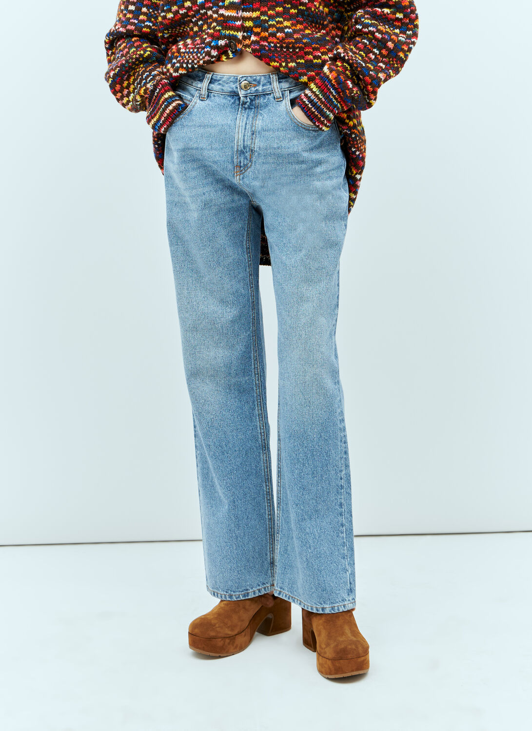 Shop Chloé Classic Straight-leg Jeans In Blue