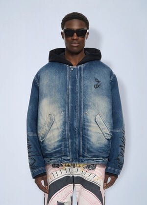 Off-White Cherry Jers Hoodie Den Jkt Blue ofw0164125