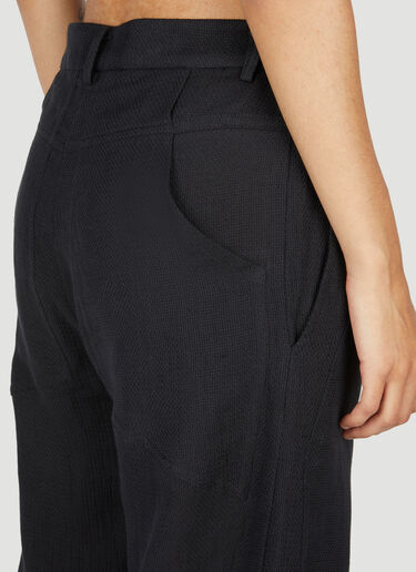 Eckhaus Latta Basketweave Linen Pants Black eck0253005