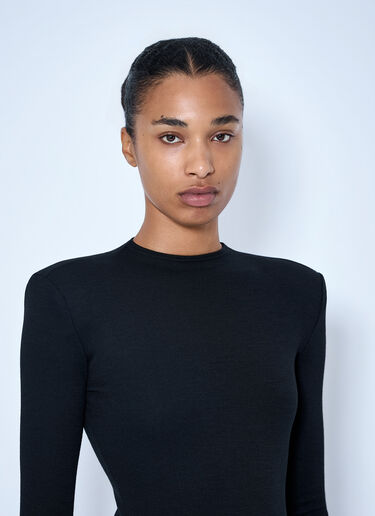 Jil Sander Wool Bodysuit with Long Sleeves Black jil0266007