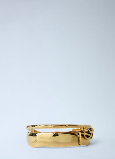 Saint Laurent Textured Metal Bangle Gold sla0262056