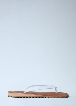 Miu Miu Leather Sole Flip-Flops White miu0264034