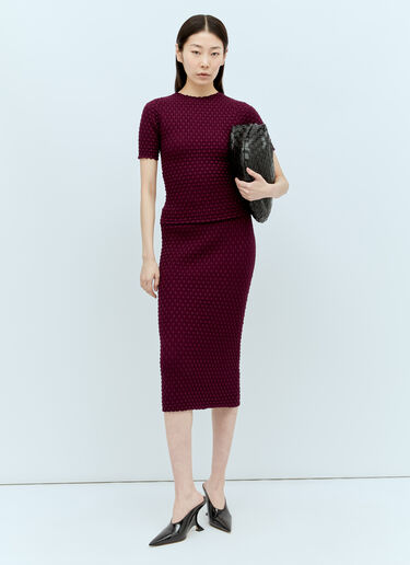 Dries Van Noten 티파니 미디 스커트 버건디 dvn0256034