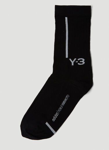 Y-3 Pack of Two Logo Intarsia Socks Black yyy0349035