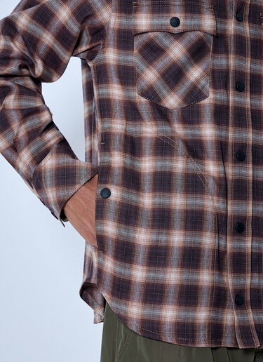 LN-CC® - Moncler Grenoble: Checked Long Sleeve Shirt - Brown Moncler Grenoble Checked Long Sleeve Shirt Brown mog0165024